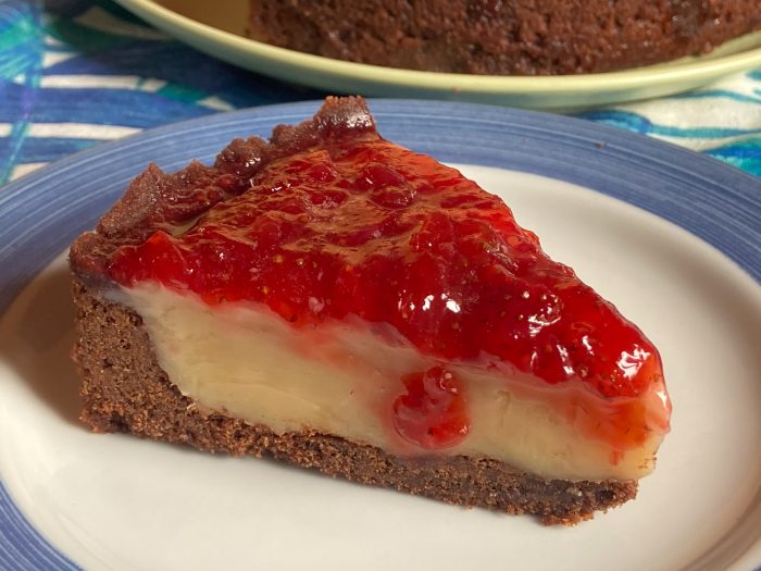 Pedaço de torta de geléia de morango